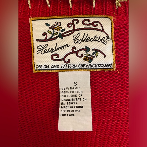 Vintage Christmas Patchwork Cardigan Heirloom Collectibles Ugly Sweater Sz S - Picture 8 of 12